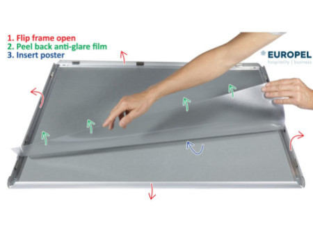 EUROPEL Cadre porte-affiche premium, B2, 25 mm, argent