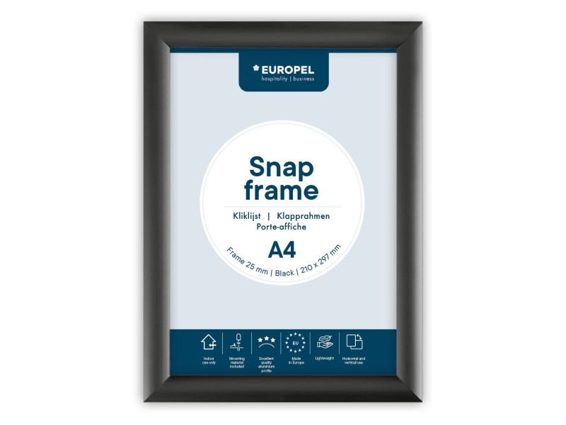 EUROPEL Cadre porte-affiche premium, A4, 25 mm, noir