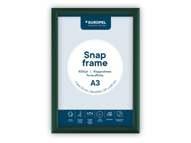 EUROPEL Cadre porte-affiche premium, A3, 25 mm, vert