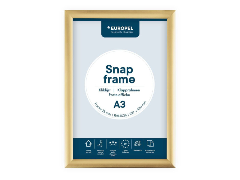 EUROPEL Cadre porte-affiche premium, A3, 25 mm, doré