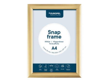 EUROPEL Cadre porte-affiche premium, A4, 25 mm, doré