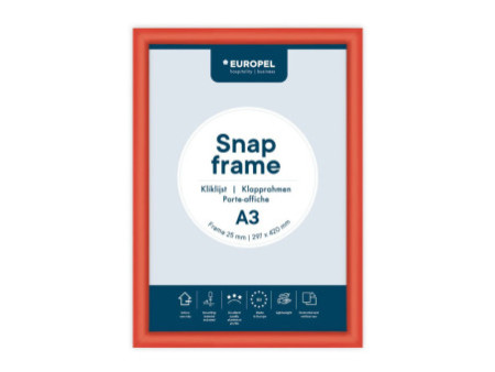 EUROPEL Cadre porte-affiche premium, A3, 25 mm, rouge
