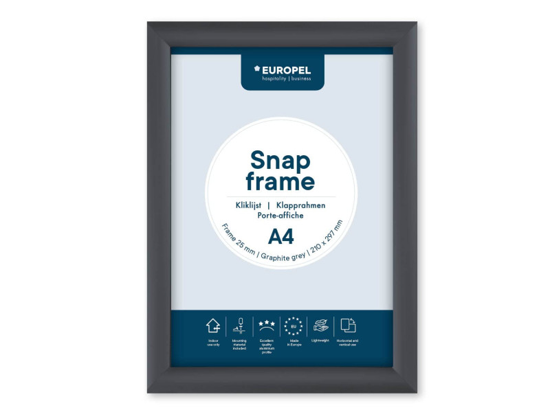 EUROPEL Cadre porte-affiche premium, A4, 25 mm,gris graphite