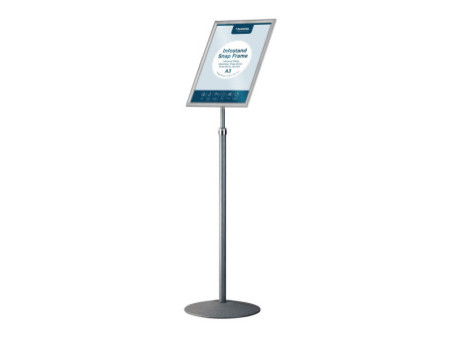 EUROPEL Porte-affiche avec cadre à clipser, A3, télescopique
