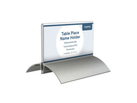 EUROPEL Porte-nom de table, 52 x 100 mm, socle aluminium
