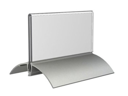 EUROPEL Porte-nom de table, 52 x 100 mm, socle aluminium