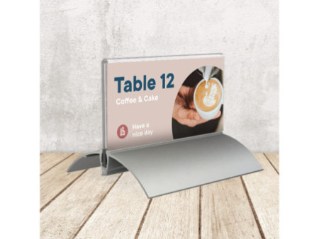EUROPEL Porte-nom de table, 52 x 100 mm, socle aluminium