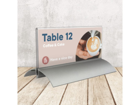 EUROPEL Porte-nom de table, 61 x 150 mm, socle aluminium