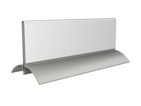 EUROPEL Porte-nom de table, 61 x 210 mm, socle aluminium