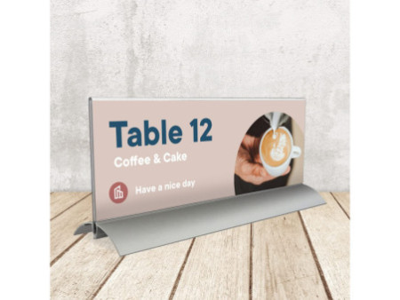EUROPEL Porte-nom de table, 105 x 297 mm, socle aluminium