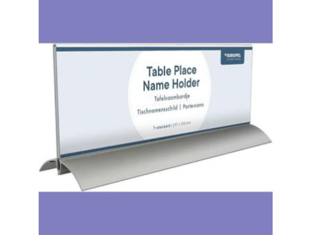 EUROPEL Porte-nom de table, 105 x 297 mm, socle aluminium