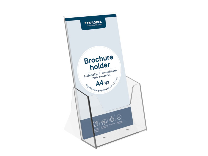 EUROPEL Porte-brochures, 1/3 A4 portrait, transparent