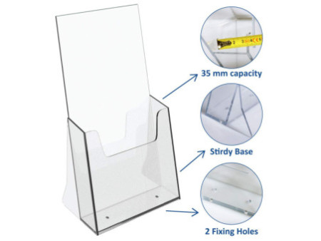 EUROPEL Porte-brochures, 1/3 A4 portrait, transparent