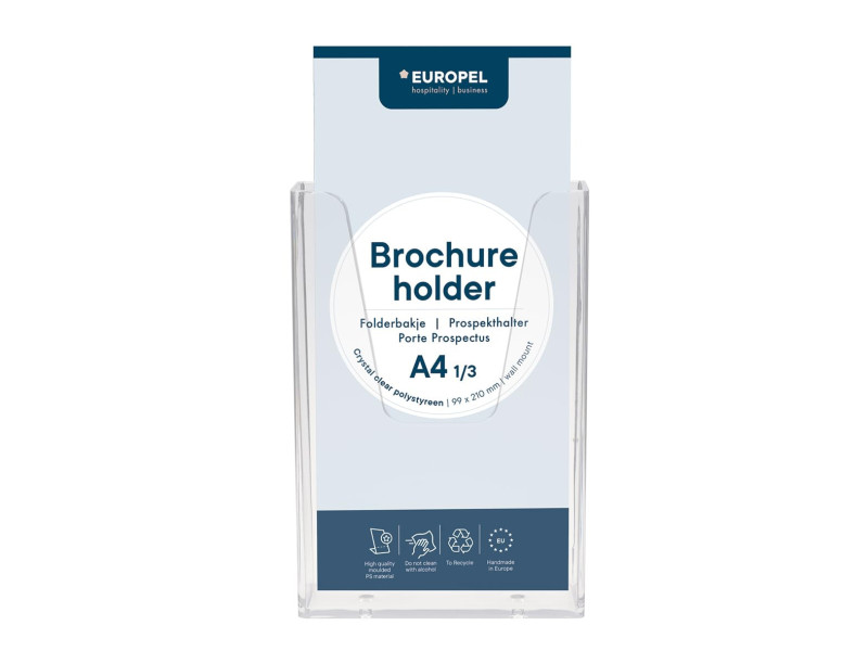 EUROPEL Porte-brochures mural, 1/3 A4, transparent