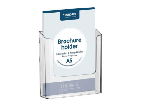 EUROPEL Porte-brochures mural, A5 portrait, transparent