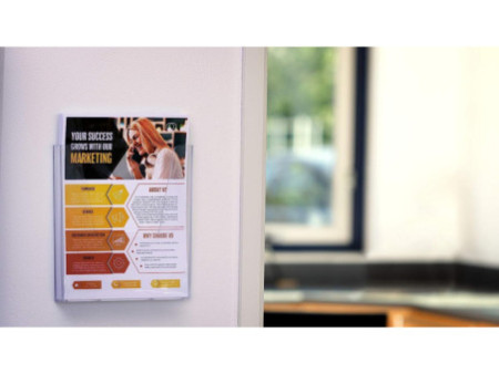 EUROPEL Porte-brochures mural, A5 portrait, transparent