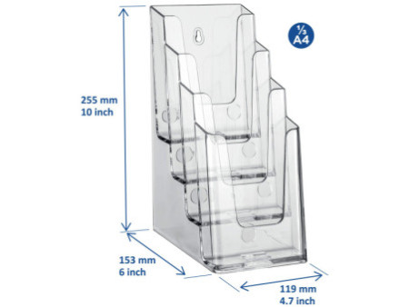 EUROPEL Porte-brochures, 1/3 A4 portrait, transparent