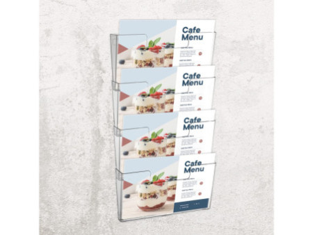 EUROPEL Porte-brochures mural, A4 paysage, transparent