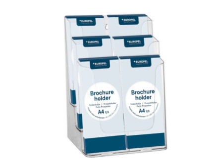EUROPEL Porte-brochures, 1/3 A4 portrait, transparent