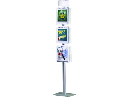 EUROPEL Porte-brochures sur pied, A4, 6 compartiments