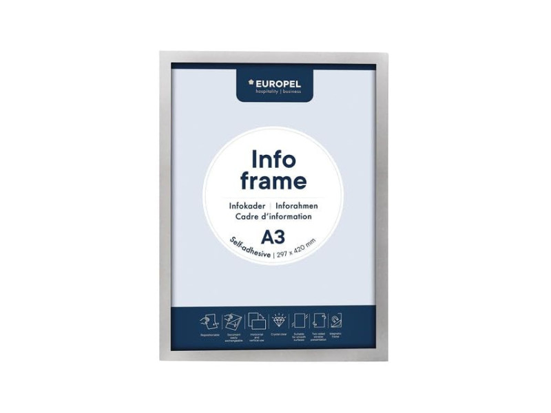 EUROPEL Cadre magnétique INFO FRAME, A3, argent