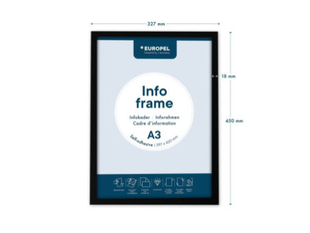 EUROPEL Cadre magnétique INFO FRAME, A3, noir