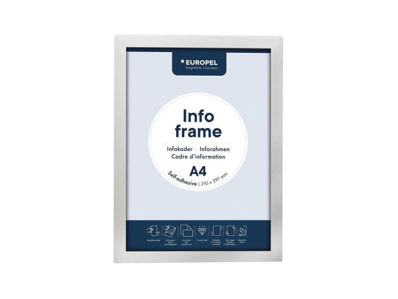 EUROPEL Cadre magnétique INFO FRAME, A4, argent