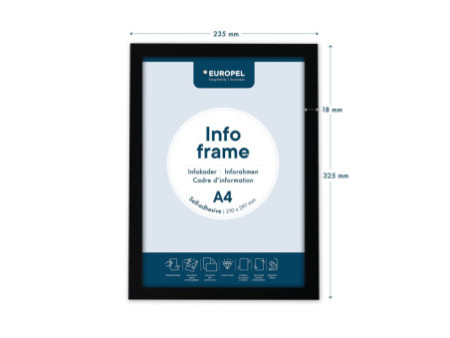 EUROPEL Cadre magnétique INFO FRAME, A4, noir
