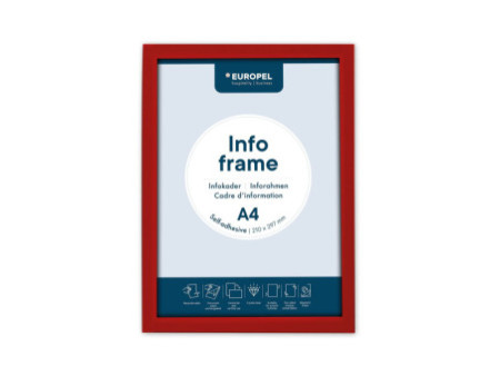 EUROPEL Cadre magnétique INFO FRAME, A4, rouge