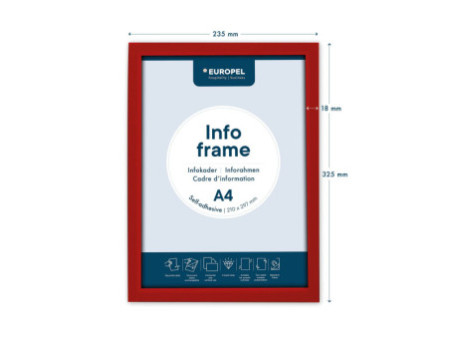EUROPEL Cadre magnétique INFO FRAME, A4, rouge