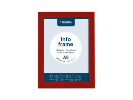 EUROPEL Cadre magnétique INFO FRAME, A5, rouge