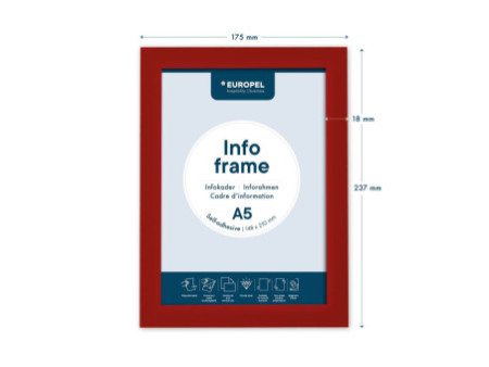 EUROPEL Cadre magnétique INFO FRAME, A5, rouge