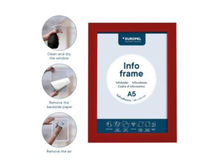 EUROPEL Cadre magnétique INFO FRAME, A5, rouge