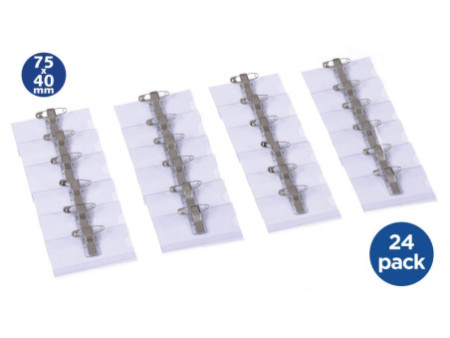 EUROPEL Porte-nom, avec pince combinée, 40 x 75 mm