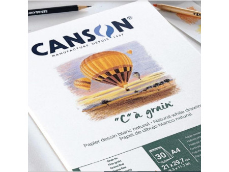 CANSON Bloc papier dessin 'C' à grain, A5, 180 g/m2