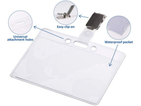 EUROPEL Porte-nom, ouvert en haut, avec clip, 60 x 90 mm
