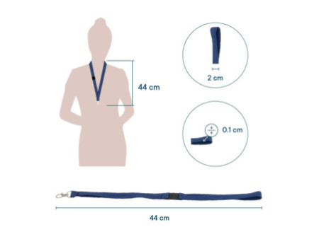 EUROPEL Cordon textile avec mousqueton, bleu
