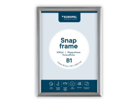 EUROPEL Cadre porte-affiche premium, B1, 25 mm, argent