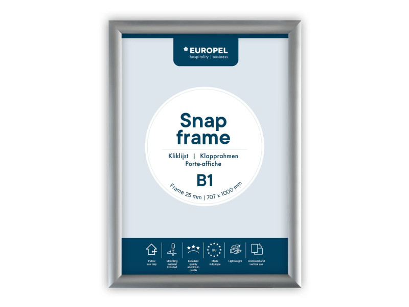 EUROPEL Cadre porte-affiche premium, B1, 25 mm, argent