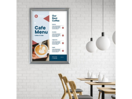 EUROPEL Cadre porte-affiche premium, B1, 25 mm, argent