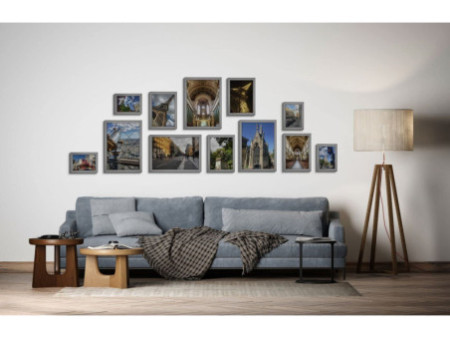 EUROPEL Cadre porte-affiche premium, B1, 25 mm, argent