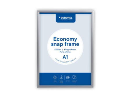 EUROPEL Cadre porte-affiche economy, A1, 25 mm, argent
