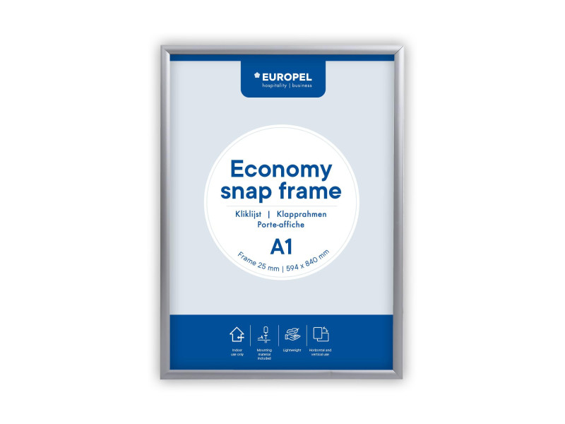 EUROPEL Cadre porte-affiche economy, A1, 25 mm, argent