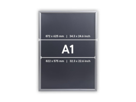 EUROPEL Cadre porte-affiche economy, A1, 25 mm, argent
