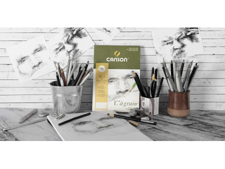 CANSON Album spiralé de papier dessin 'C' à grain, A3