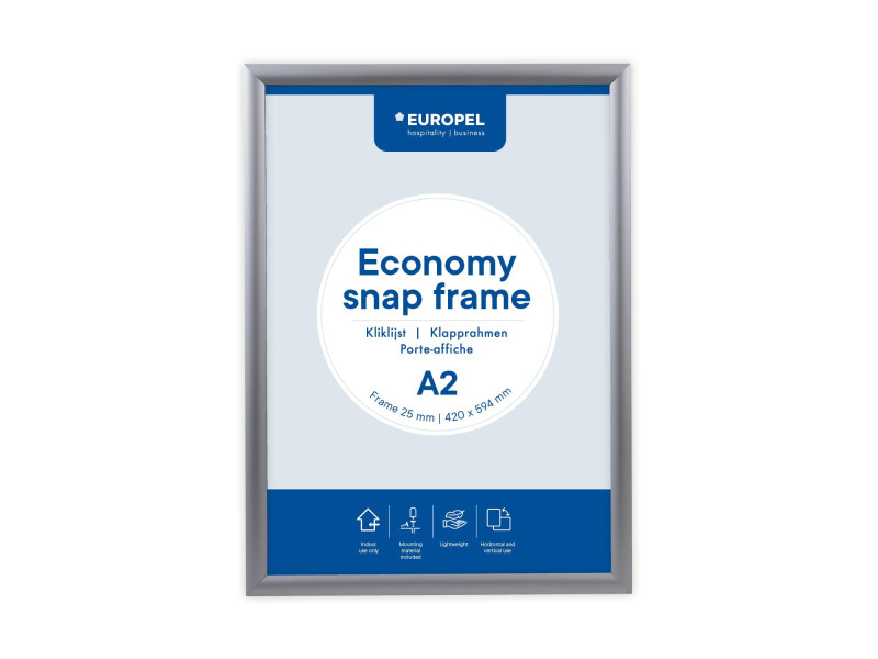 EUROPEL Cadre porte-affiche economy, A2, 25 mm, argent