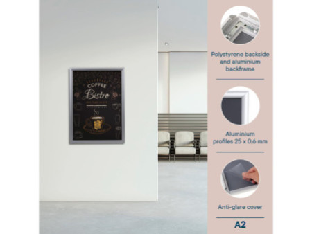 EUROPEL Cadre porte-affiche economy, A2, 25 mm, argent