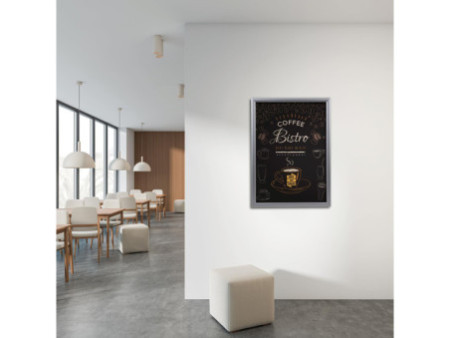 EUROPEL Cadre porte-affiche economy, A2, 25 mm, argent