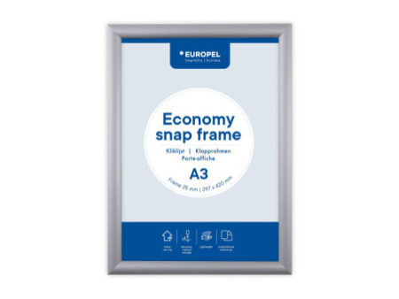 EUROPEL Cadre porte-affiche economy, A3, 25 mm, argent