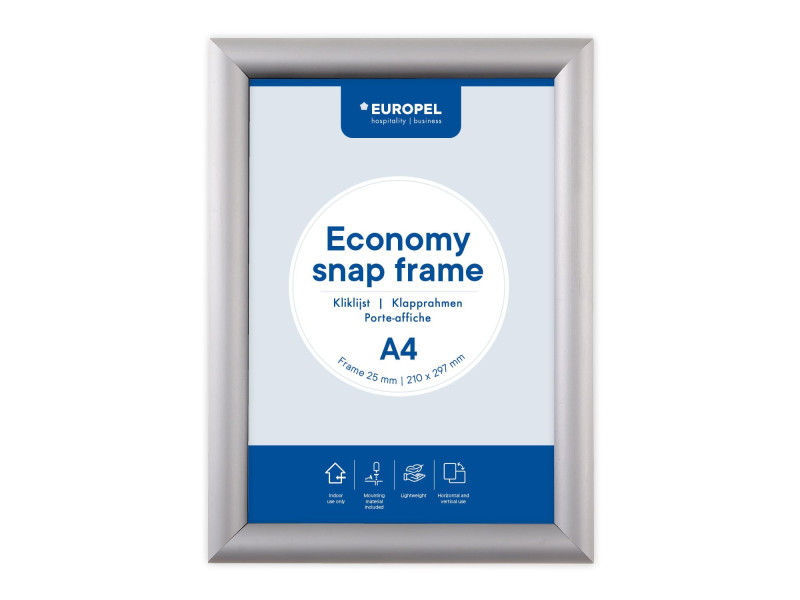 EUROPEL Cadre porte-affiche economy, A4, 25 mm, argent